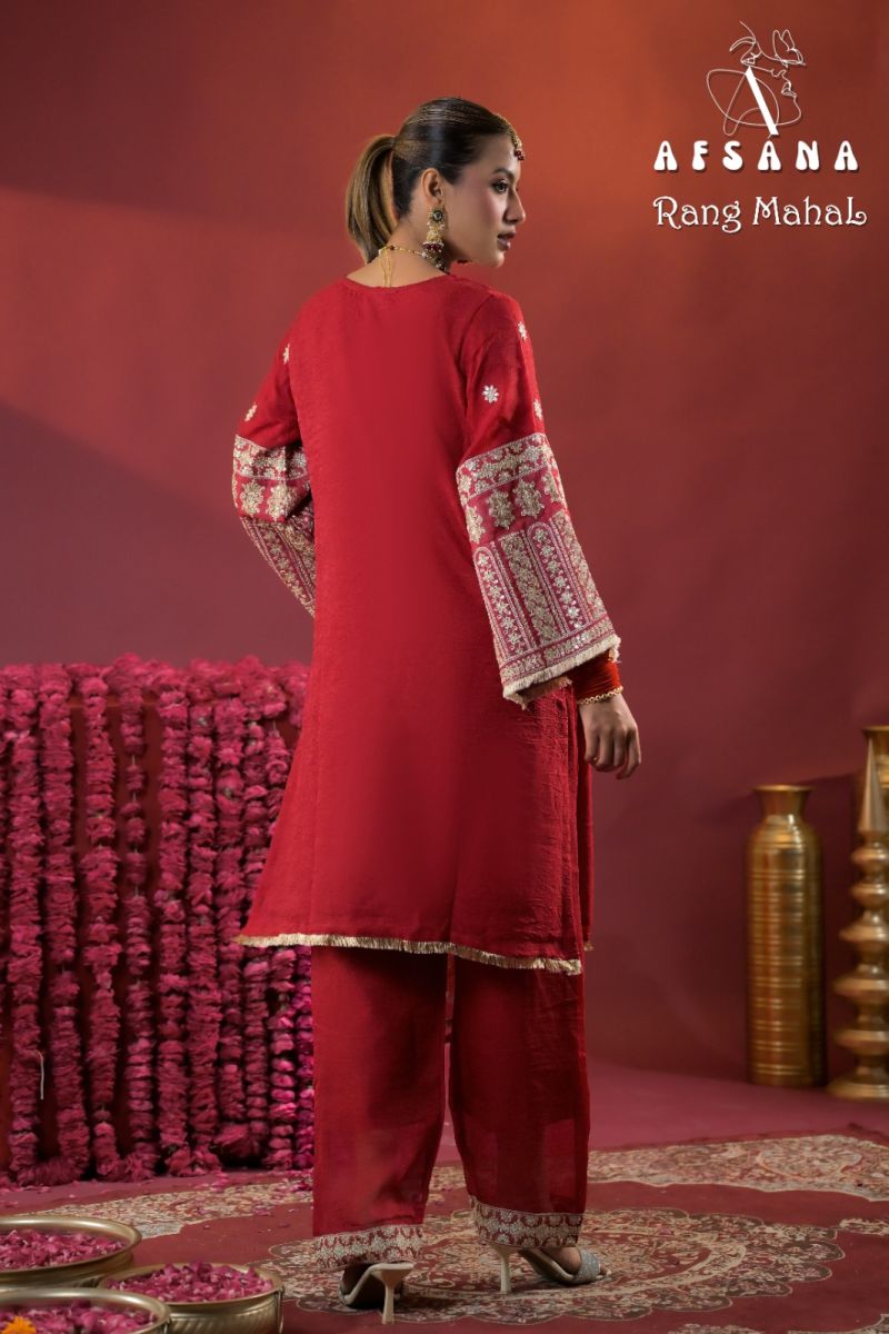 Rang Mahal By Afsana Rose Gold Crush Readymade Suits